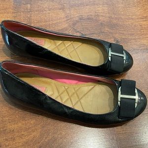 Isaac Mizrahi ballet flats black silver buckle